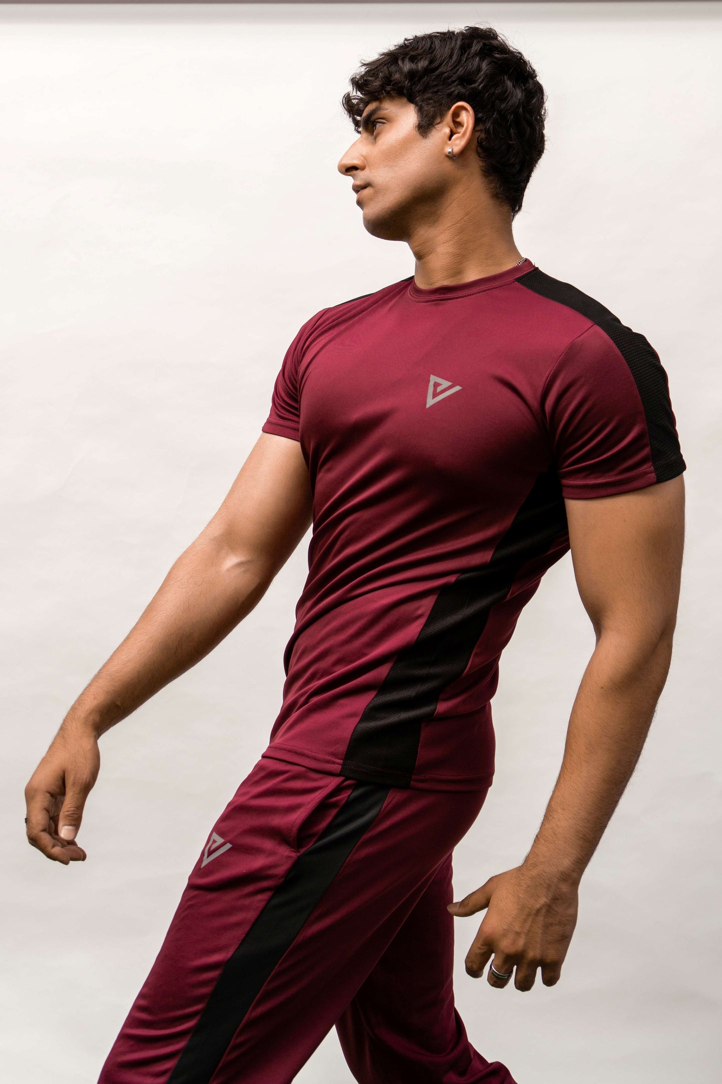 Maroon Athletic Set: Sports Shirt & Trousers
