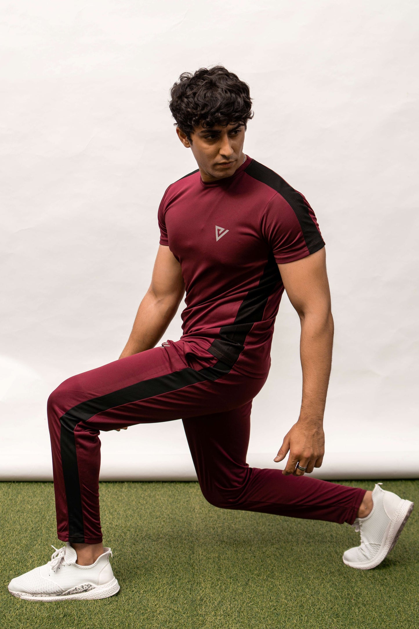 Maroon Athletic Set: Sports Shirt & Trousers