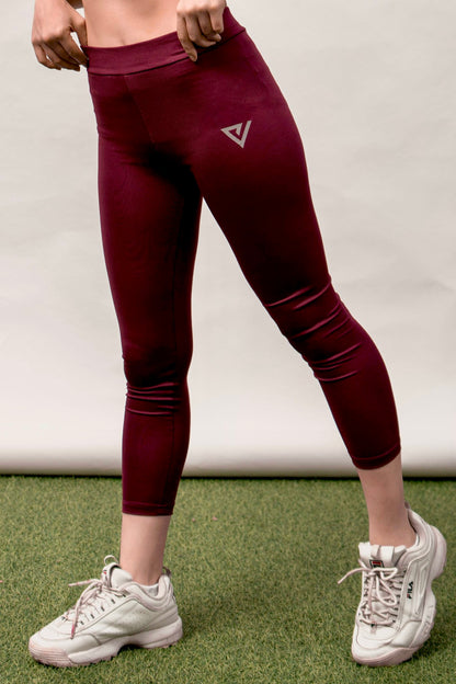 Maroon Athletic Set: Sports Bra & Leggings